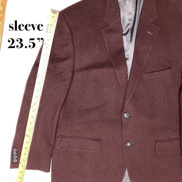 unisex blazer jacket Jos A. Bank 44S M brown wool/ silk classic academia hipster - Picture 10 of 13